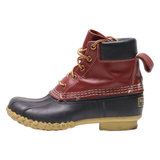 LL BEAN Lace-Up Boots Maroon Leather Womens UK 6