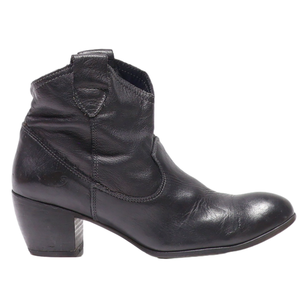 Ankle Boots Black Leather Womens UK 5