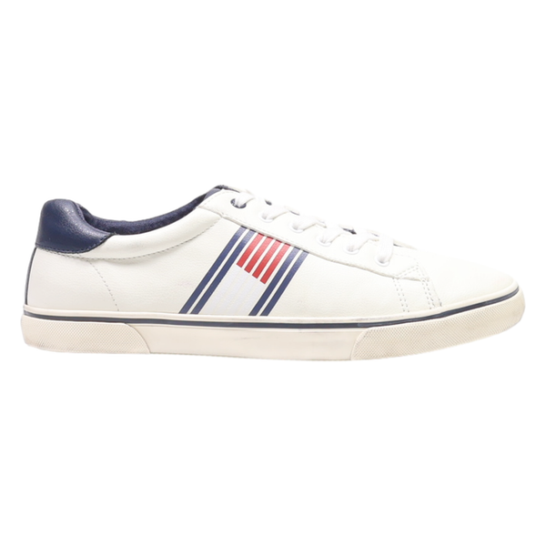 TOMMY HILFIGER Low Top Trainers White Leather Mens UK 7