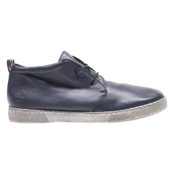 RIEKER Moccasin Shoes Blue Leather Mens UK 6.5