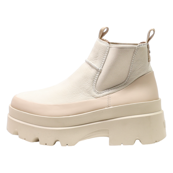 UGG Platform Ankle Boots White Leather Womens UK 6