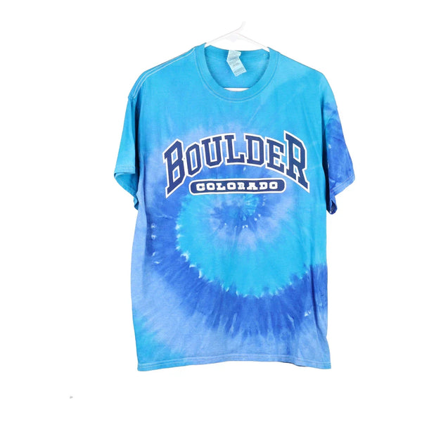 Boulder, Colorado Gildan Tie-Dye T-Shirt - Large Blue Cotton