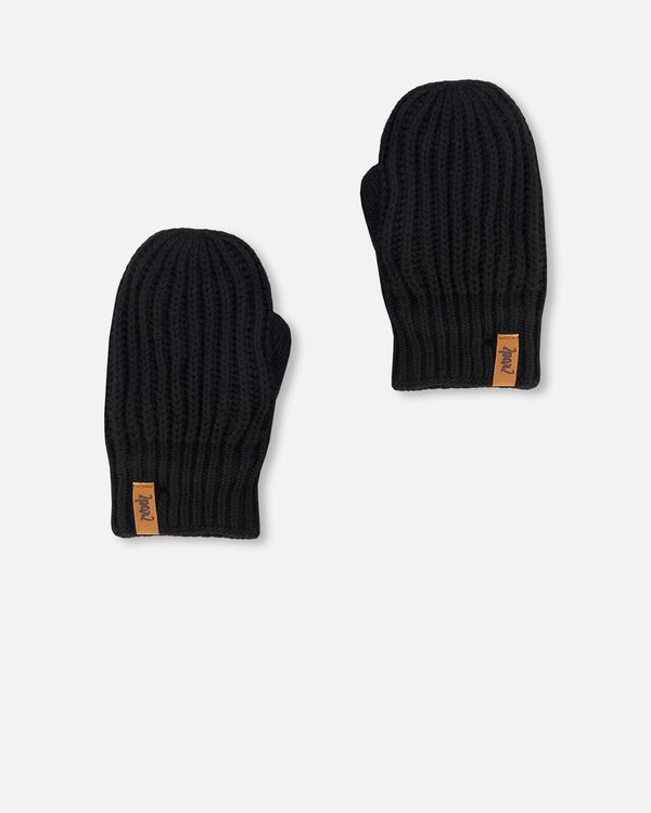 Knitted Mittens Black