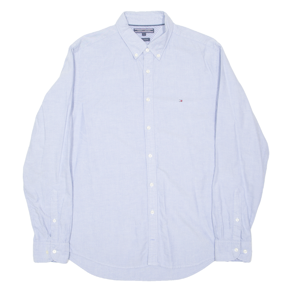 TOMMY HILFIGER Mens Formal Shirt Blue Long Sleeve L