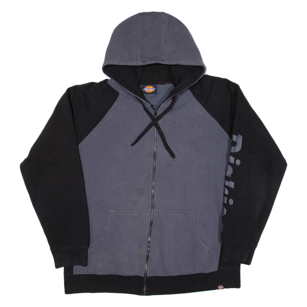 DICKIES Mens Black Hoodie Full Zip 2XL