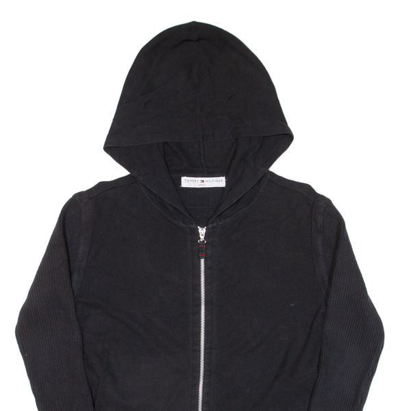 TOMMY HILFIGER Mens Black Hoodie Full Zip S