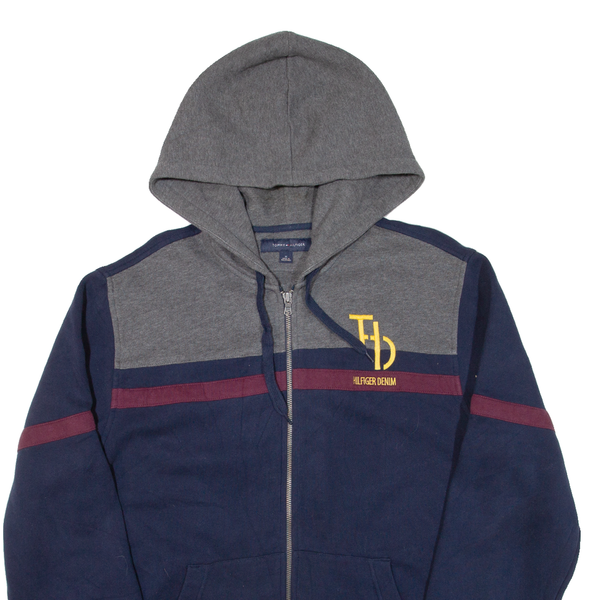 TOMMY HILFIGER Mens Blue Hoodie Full Zip M