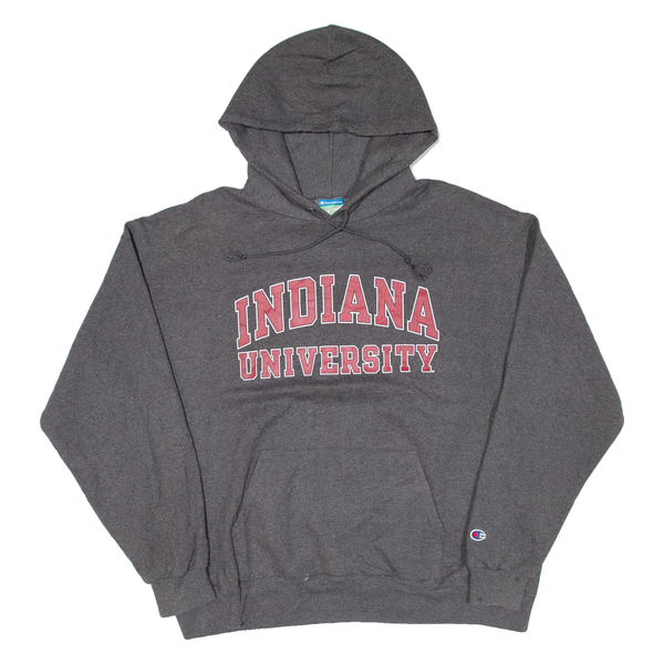 CHAMPION Indiana University Mens Grey Hoodie Pullover USA XL