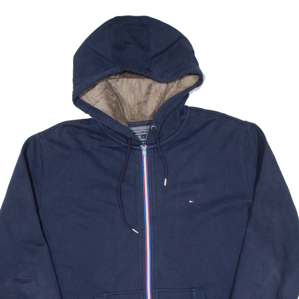 TOMMY HILFIGER Vintage Fit Mens Blue Hoodie Full Zip 2XL