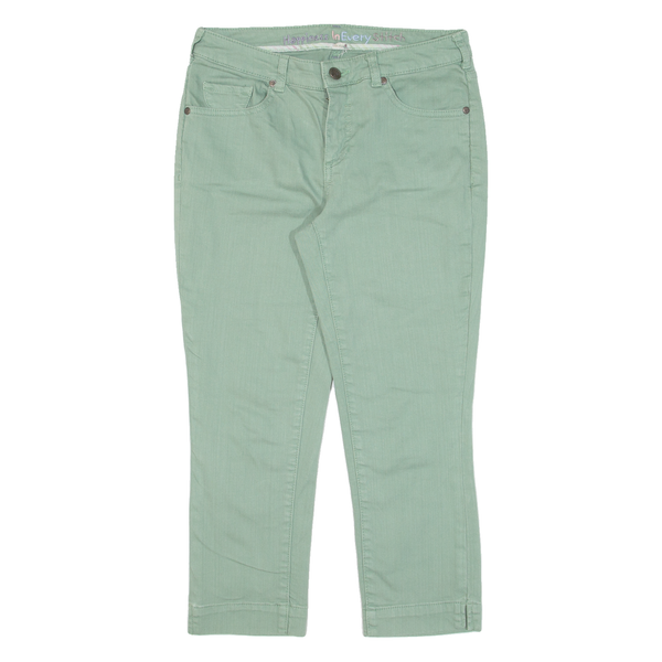 WHITE STUFF Cropped Womens Jeans Green Slim Skinny W28 L21
