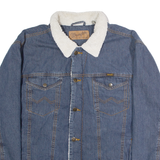 WRANGLER Mens Sherpa Lined Denim Jacket Blue XL