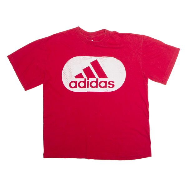 ADIDAS Mens T-Shirt Red Short Sleeve Crew Neck L