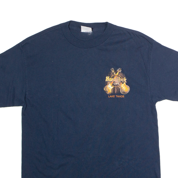 HARD ROCK CAFE Lake Tahoe Mens T-Shirt Blue Short Sleeve USA Crew Neck M
