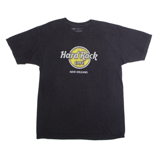 HARD ROCK CAFE New Orleans Mens T-Shirt Black Short Sleeve USA Crew Neck L