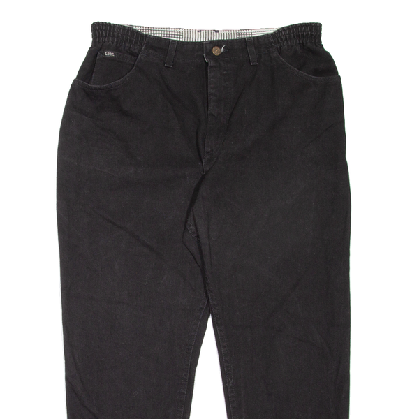 LEE Womens Jeans Black Regular Mom Denim W34 L27