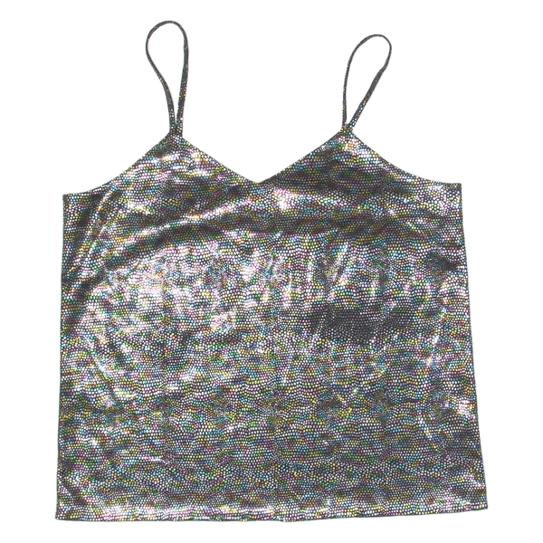 Womens Camisole Vest Silver Sleeveless UK 12