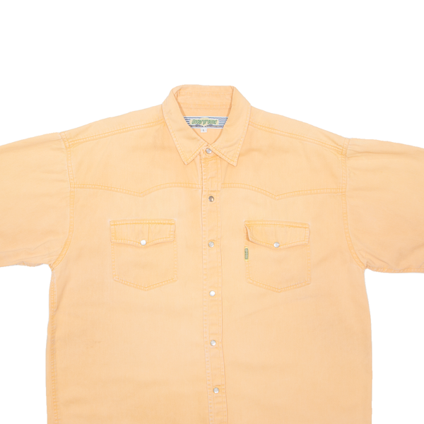 UNDERGROUND Mens Plain Shirt Orange L