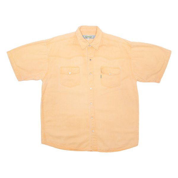UNDERGROUND Mens Plain Shirt Orange L