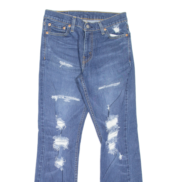 LEVI'S 511 Jeans Distressed Mens Blue Slim Straight Denim W27 L30