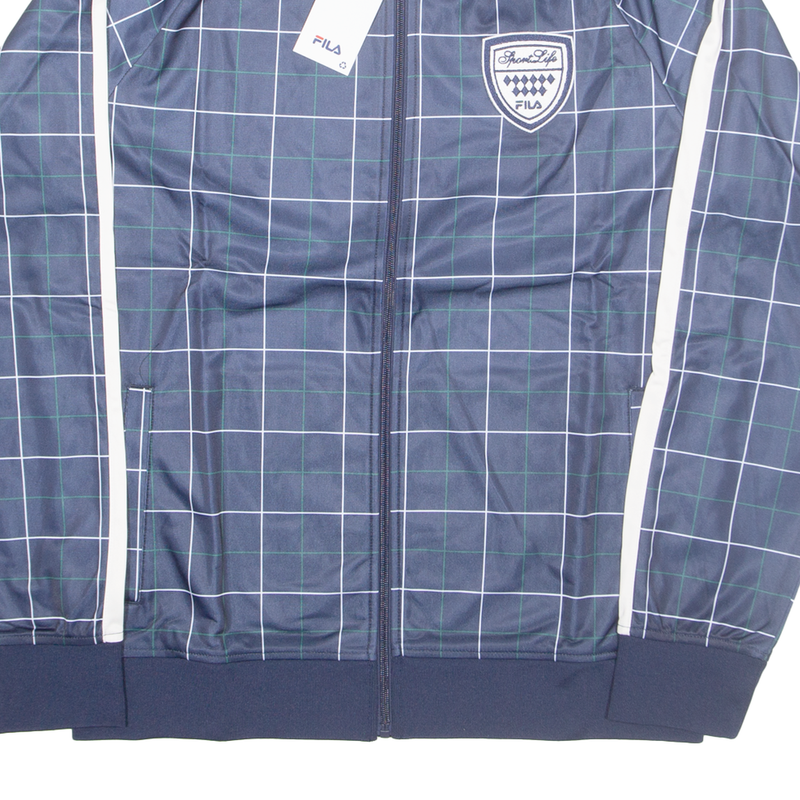 FILA Oshan Mens Track Jacket Blue Check S