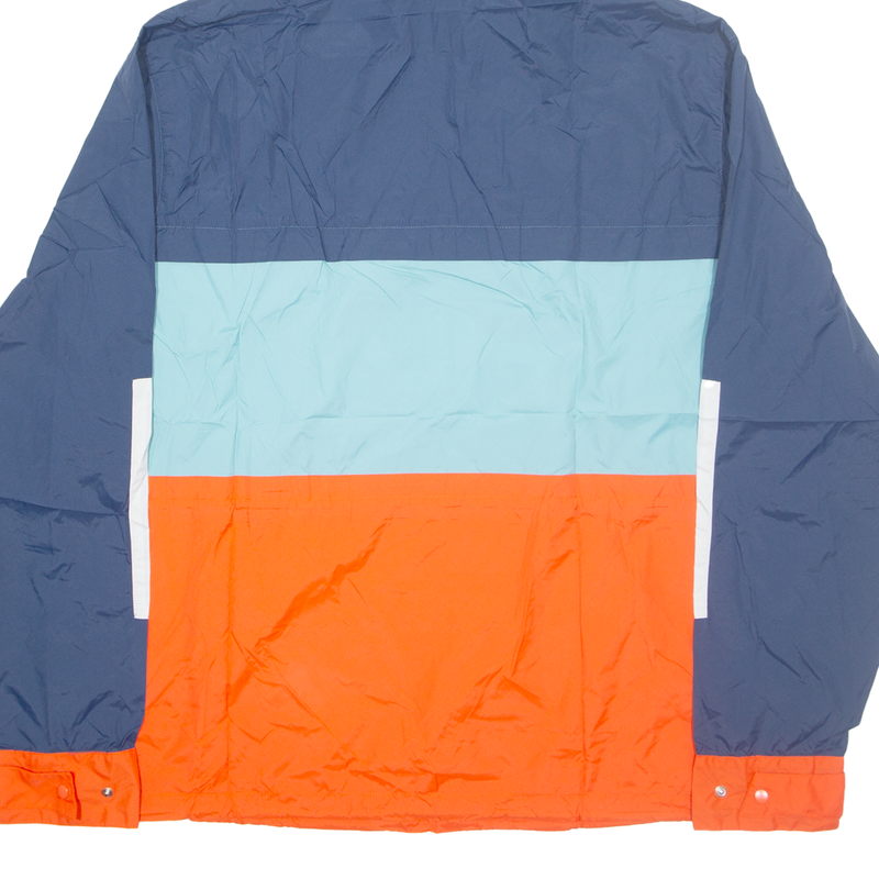 FILA Tharu Mens Anorak Jacket Blue Nylon Hooded Colourblock XL