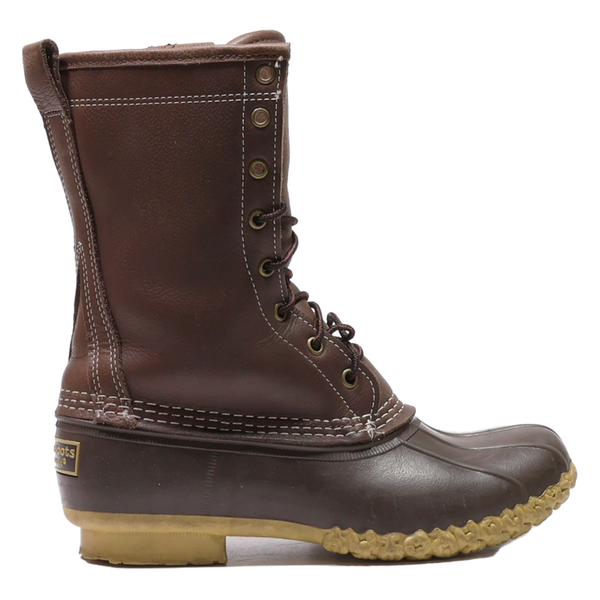 LL BEAN Lace-Up Boots Brown Leather Womens UK 7
