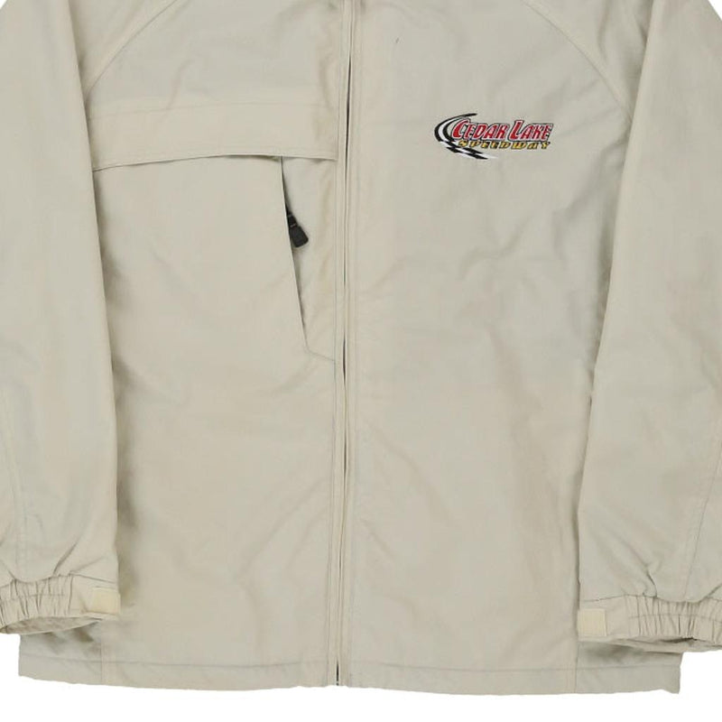Cedar Lake Speedway Unbranded Nascar Jacket - Large Cream Nylon Blend